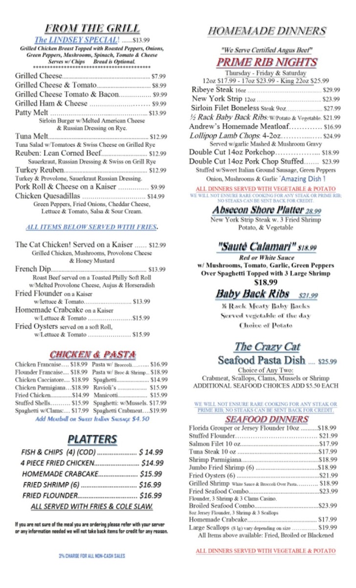 Black Cat Bar & Grill Menu - Image 2
